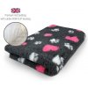 DRYBED Premium Vet Bed Paws & Hearts antracitový + ružové srdcia a biele labky 100 x 75 cm