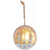 Dekorácia MagicHome Vianoce, Jeleň v guli, LED, závesná, drevená, MDF, 85x20x85 mm