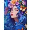 Norimpex Puzzle diamantová maľba: Dievča s kvetmi vo vlasoch 30 x 40cm 1-39 dielov