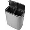 Dotykový oceľový odpadkový kôš na triedený odpad v matne striebornej farbe 60 l Bo Touch Bin – Brabantia