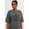 Bavlnené tričko adidas Originals Washed Trefoil Tee dámske, šedá farba, IN2268 S