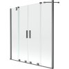 Mexen Velar Duo vaňová zástena, 2-krídla, posuvná, 150 x 150 cm, transparentná, pištoľová šedá kartáčovaná - 896-150-000-02-66