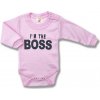 BABY´S WEAR Detské body I'M BOSS ružové