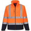 PORTWEST Bunda S425 Hi-Vis Contrast, zateplená, softshellová POR-S425ONRL L Oranžová/navy