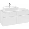 VILLEROY & BOCH Collaro závesná skrinka pod umývadlo na dosku (umývadlo vľavo), 4 zásuvky, 1200 x 500 x 548 mm, Glossy White, C12900DH