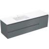 Mexen Orio kúpeľňová skrinka 160 cm s umývadlom Otis ľavá, 2S, 1D, grafit mat/biela mat - 91A13-16047-3-BBFFF66-W18L01