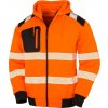 RESULT R 503X / Unisex reflexná mikina s kapucňou - fluorescent orange/black XXL