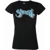 Tričko metal ROCK OFF Ghost Blue/Grey Keyline Logo Skinny Čierna