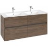 VILLEROY & BOCH Collaro závesná skrinka pod dvojumývadlo, 4 zásuvky, 1261 x 480 x 610 mm, Arizona Oak, C14700VH