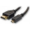 Video kábel micro HDMI samec - HDMI samec, HDMI 1.4 - High Speed with Ethernet, 1m, čierna, DOPREDAJ