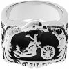 MPM-TIME Nerezový prsteň Motorbike (veľkosť 62-63) - strieborno-čiernej farby - SRI.6813.. size 62-63
