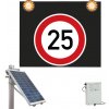 Značka s výstražným svetlom so solárnym napájaním, 25 km