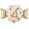 Party Fóliový balón číslo 4 béžovo-zlatý 61x37 cm