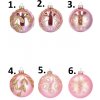 Sklenená závesná vianočná guľa v ružovom farebnom prevedení v šiestich prevedeniach 8 cm 41872