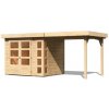 drevený domček KARIBU KERKO 3 + prístavok 240 cm (82932) natur