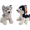 Wiky Pes Husky plyšový 25cm - čierna