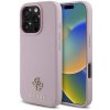 Guess PU Grained 4G Small Metal Logo MagSafe Zadní Kryt pro iPhone 16 Pro Pink GUHMP16LPGCSM4MP