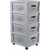 CURVER Infinity skrinka s bodkami 4x 11 l, biela