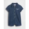 GAP Baby džínsové body s logom Tmavomodrá