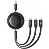 Baseus KF2332501 navíjací dátový Free2Draw USB na USB-C / Lightning / Micro-USB 100 W 1,1m černý