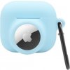 AppleKing 2v1 silikónový ochranný obal pre AirPods 3 / AirTag 1 / 2 - modrý - možnosť vrátiť tovar ZADARMO do 30tich dní