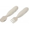 Prvý detský príbor Stainless Steel Pre-Cutlery Velvet Grey Beaba vidlička a lyžička sivý od 10 mes