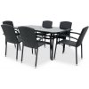 Noela Záhradný jedálenský set Klaudia čierny + 6x ratanová stolička Roma