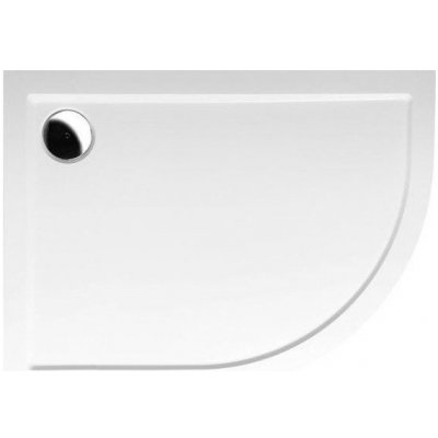 POLYSAN - RENA L sprchová vanička z liateho mramoru, štvrťkruh 100x80cm, R550, ľavá, bie 75511