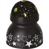 Emos DCPW05 LED dekoratívny projektor vesmír 2W | 3xAAA teplá biela rotujúce svetlo čierna