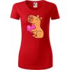 Zamilovaná kapybara - Dámske tričko z organickej bavlny Origin (GOTS) - 2XL ( Červená )