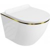 LaVita SOFI SLIM GOLD LINE ZÁVESNÁ TOALETNÁ MISA, biela/zlatá porcelánová