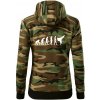 Karate Evolúcia - kop - Mikina dámska trendy zipper s kapucňou - XS ( Hnedý maskáč )
