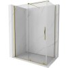 Mexen Velar, sprchový kút s posuvnými dverami 150(dvere) x 75(stena) cm, 8mm číre sklo, zlatá lesklá, 871-150-075-01-50