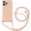 Kryt TopQ iPhone 14 Pro ružový so šnúrkou 92648