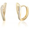 Pozlátené strieborné náušnice so zirkónmi JVD SVLE1432XH2GO00