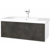 Dreja Umývadlová skrinka VARIANTE SZZ 100 (umývadlo Harmonia) - N01 Biela lesk / D16 Tmavý betón