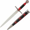 Art Gladius Černo-červená templářská dýka 37 cm včetně pochvy