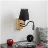 Brilagi | Brilagi - LED Nástenná lampa NUBILA WOOD 1xE27/25W/230V + LED/3W dub/čierna | BG1564A