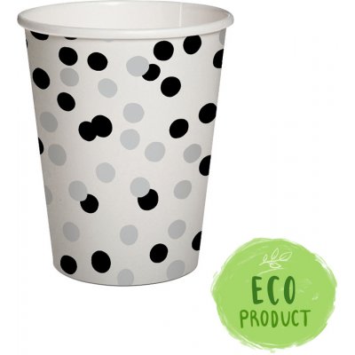 Papierový pohár PAW Eco 250 ml Confetti black silver