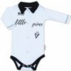 Baby Nellys Body dlhý rukáv s golierikom, modré Little Prince