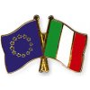 Odznak (pins) 22mm vlajka EU+Taliansko - farebný
