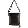 ZOE dámska crossbody koženková kabelka Tmavohnedá