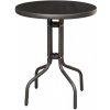 Balkónový stolík kovový so sklenenou doskou priemer 60 cm Garden King
