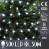 Vianočná led svetelná reťaz vonkajšia - DOT LED - programy, časovač - 500led - 50m - studená biela