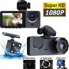 AUTOKAMERA DO AUTA FULL HD 1080P S 2 KAMERAMI + 1 ZADNÁ