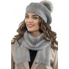 Baret a šál Vivisence 7035Kmpl Sivá