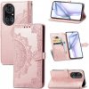 Peňaženkové kožené puzdro MANDALA na Huawei P50 - Ružovozlatá