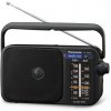 Sieťovo-batériové rádio AM, FM Panasonic RF-2400, prenosné, čierne