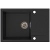 Sink Quality Sink55, kuchynský granitový drez 680x460x215 mm + chrómový sifón, grafitová, SKQ-SINK.G.1KDO.X