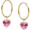 Swarovski e. náušnice zlaté kruhy so srdcom Softly Whisper see3632